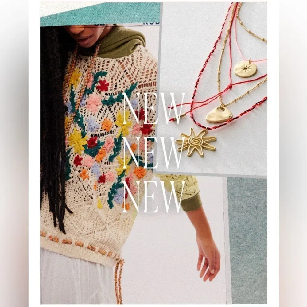 Free People $298 Wild Meadow Pullover with Gorgeous Crochet Detailing